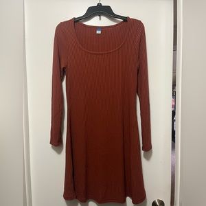 Dark orange Old Navy long sleeve dress size small NWT